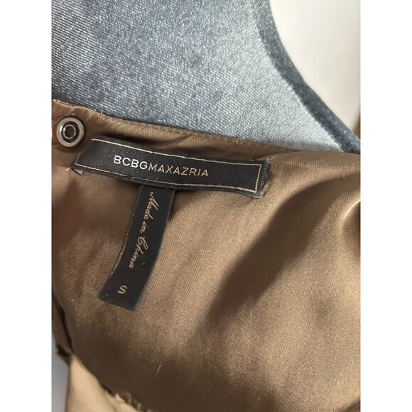 BCBG MAXAZRIA Sleeveless Brown Romper With Snap Buttons & Elastic Waist Small - Picture 13 of 14